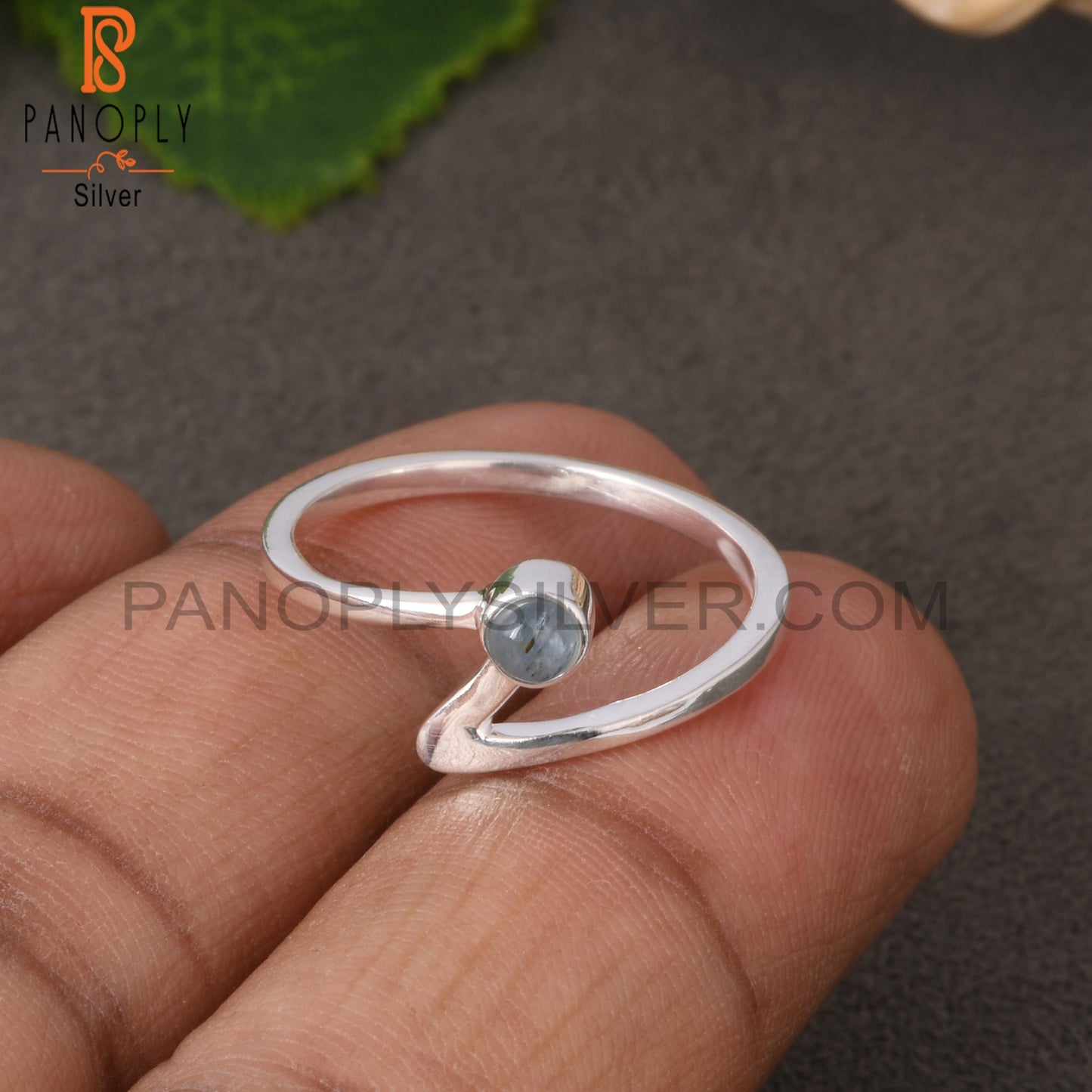Kyanite Round Shape 925 Sterling Silver Ring