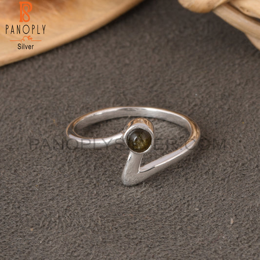 Gold Sheen Obsidian Round 925 Sterling Silver Ring