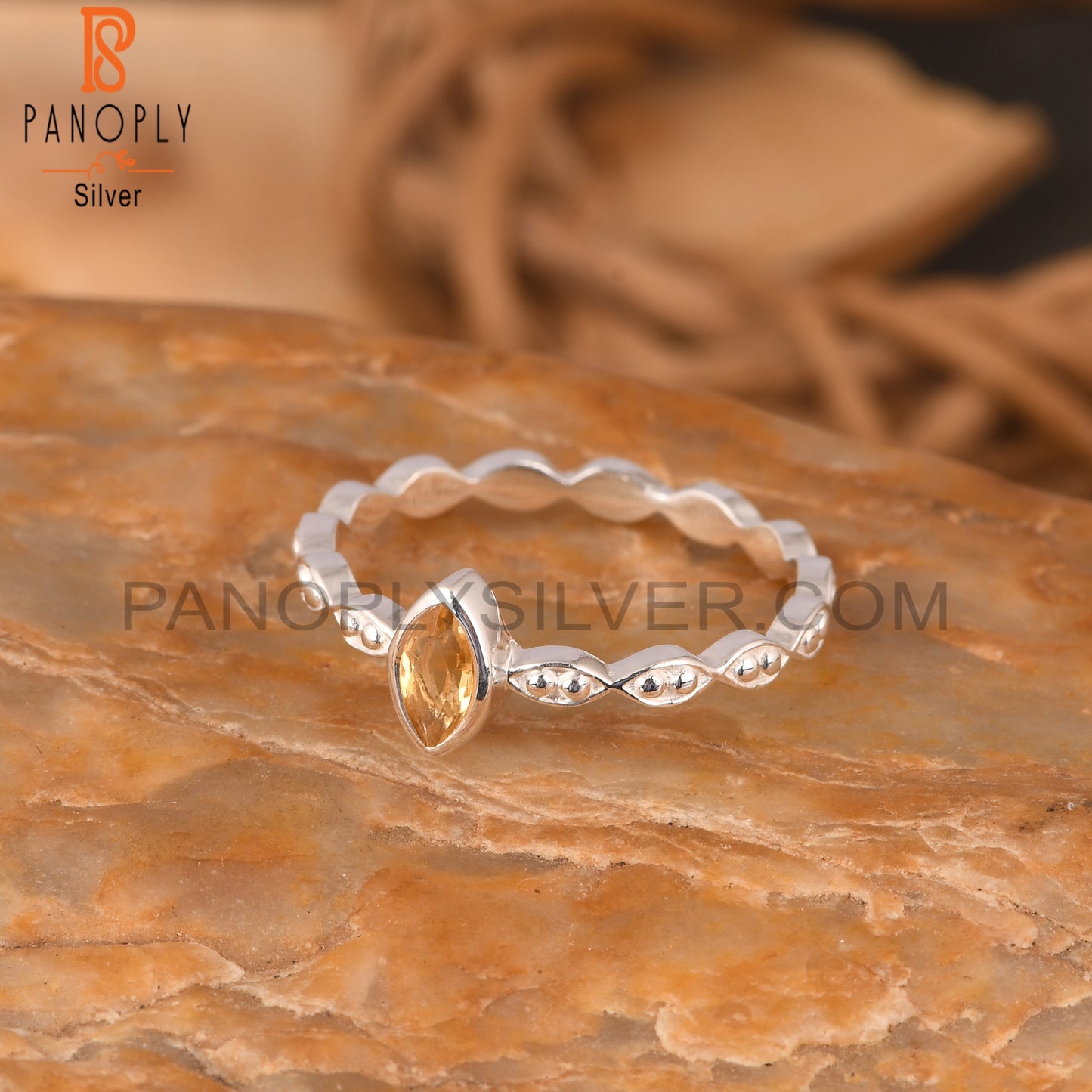 Citrine Marquise 925 Sterling Silver Ring