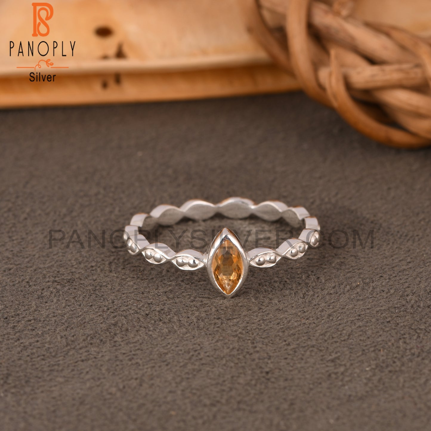 Citrine Marquise 925 Sterling Silver Ring