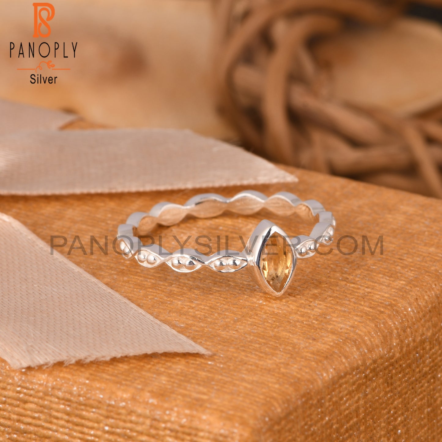 Citrine Marquise 925 Sterling Silver Ring