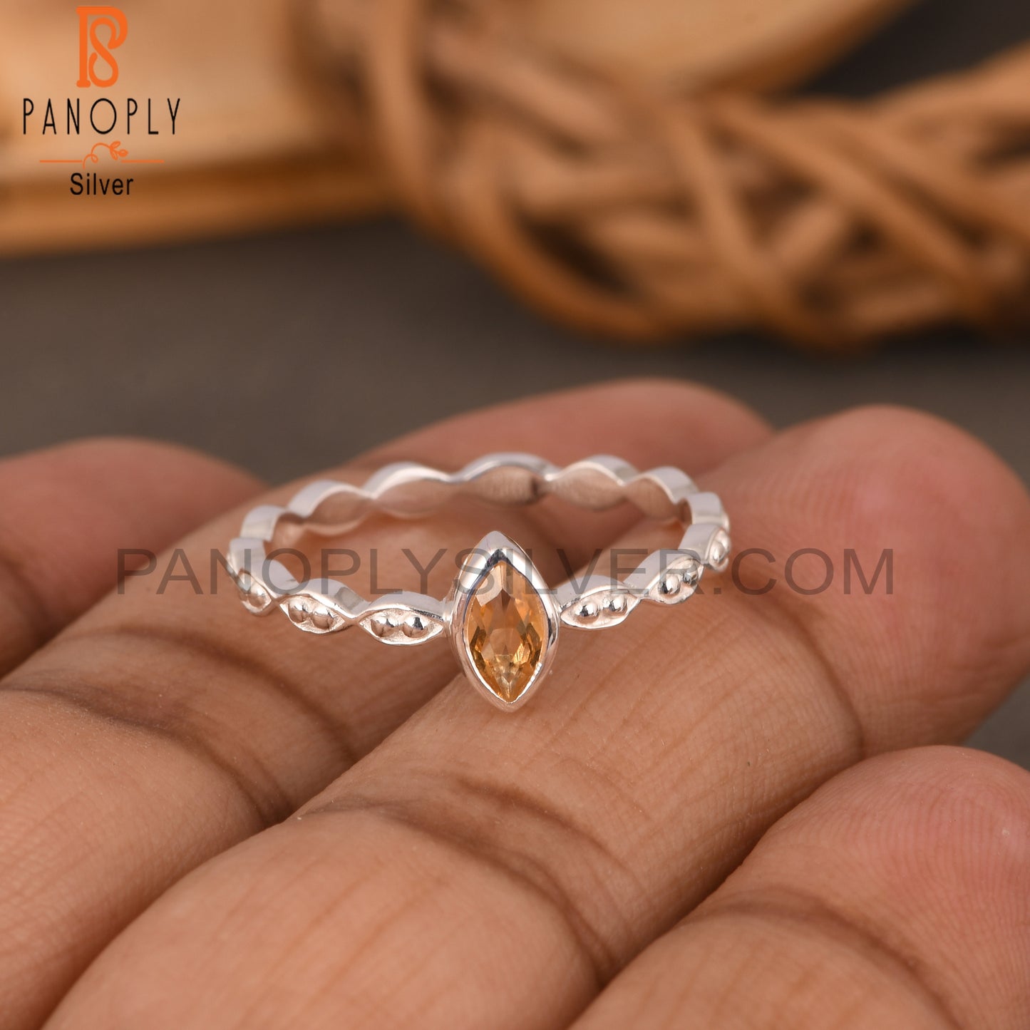 Citrine Marquise 925 Sterling Silver Ring