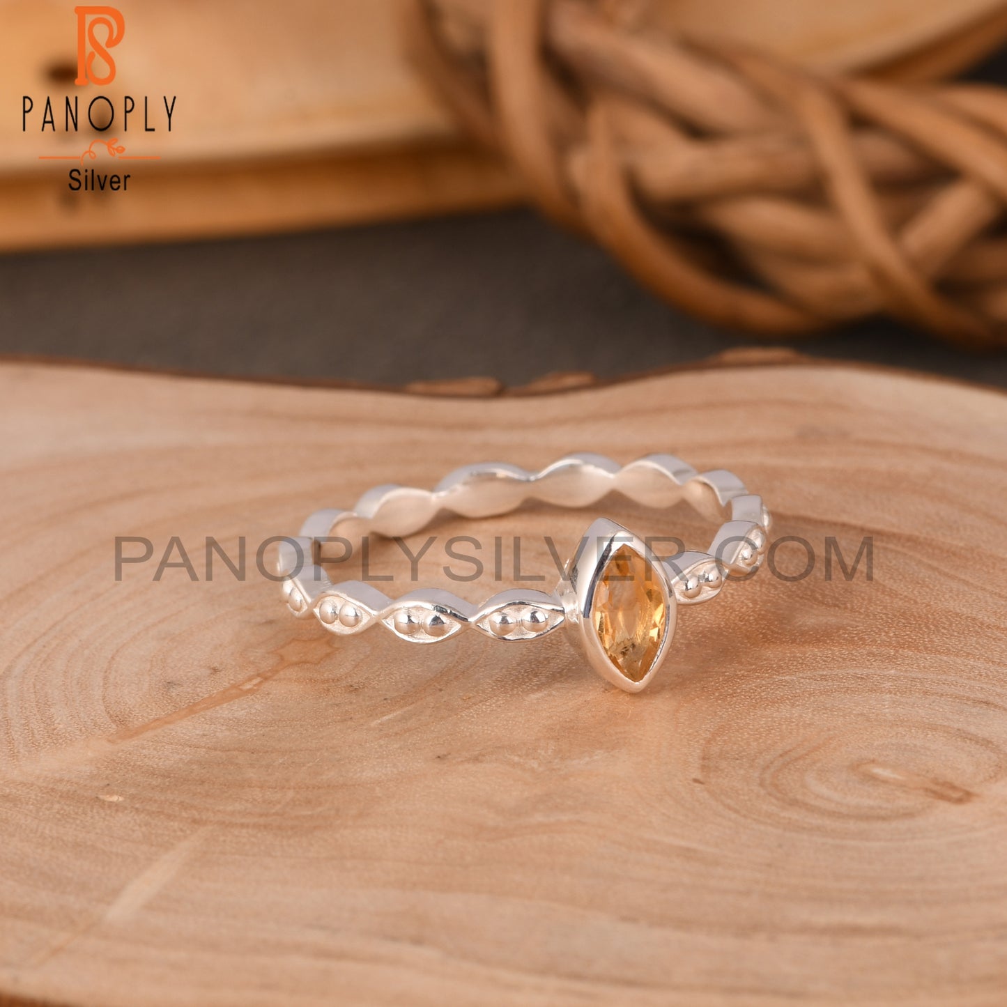 Citrine Marquise 925 Sterling Silver Ring