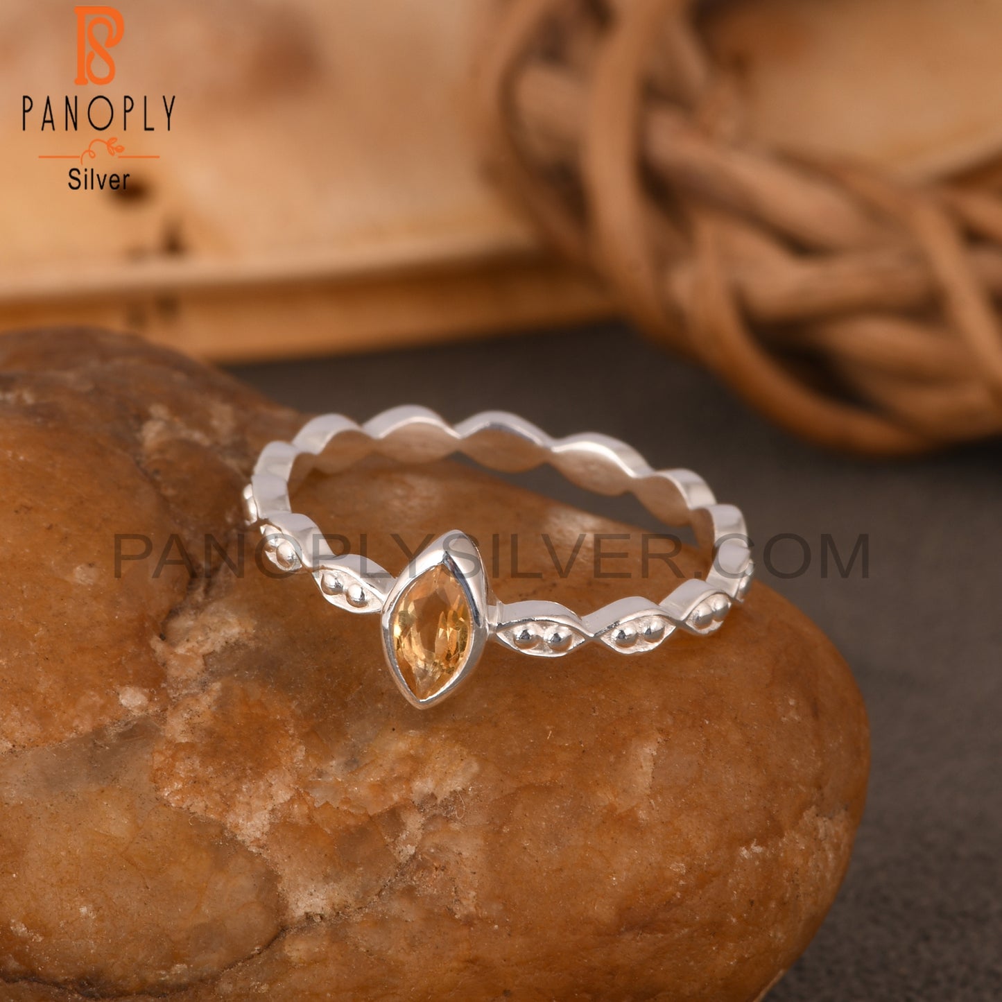 Citrine Marquise 925 Sterling Silver Ring