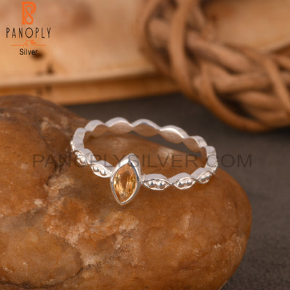 Citrine Marquise 925 Sterling Silver Ring