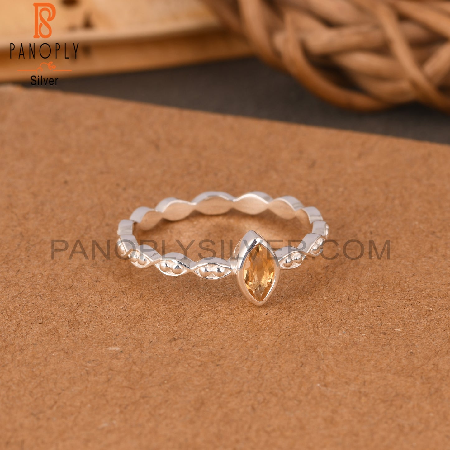 Citrine Marquise 925 Sterling Silver Ring