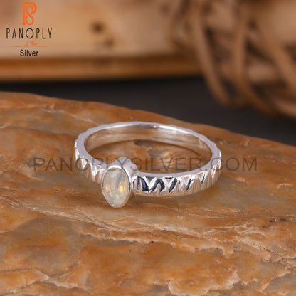 Ethiopian Opal Oval 925 Sterling Silver Ring