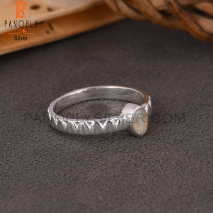 Ethiopian Opal Oval 925 Sterling Silver Ring