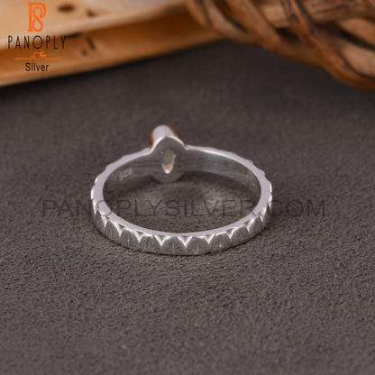 Ethiopian Opal Oval 925 Sterling Silver Ring
