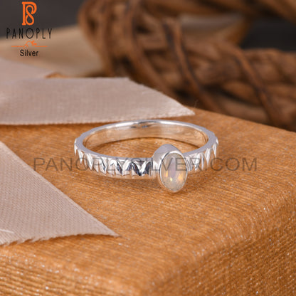 Ethiopian Opal Oval 925 Sterling Silver Ring