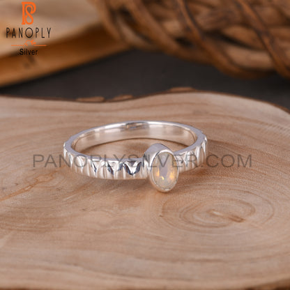 Ethiopian Opal Oval 925 Sterling Silver Ring