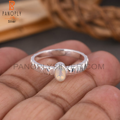 Ethiopian Opal Oval 925 Sterling Silver Ring
