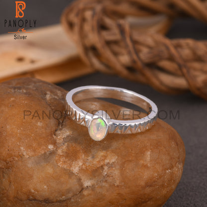 Ethiopian Opal Oval 925 Sterling Silver Ring