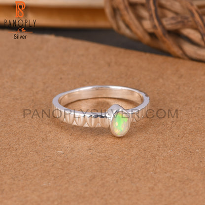 Ethiopian Opal Oval 925 Sterling Silver Ring