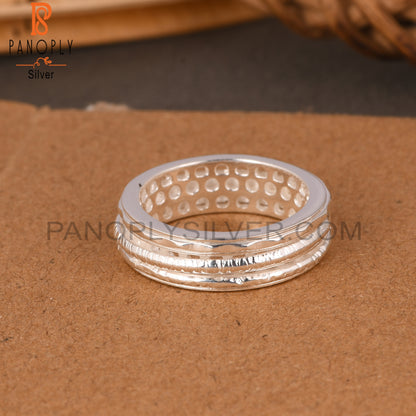 Handmade 925 Sterling Silver Triple Line Laye Plain Ring