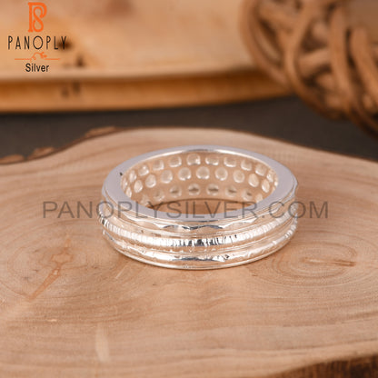 Handmade 925 Sterling Silver Triple Line Laye Plain Ring