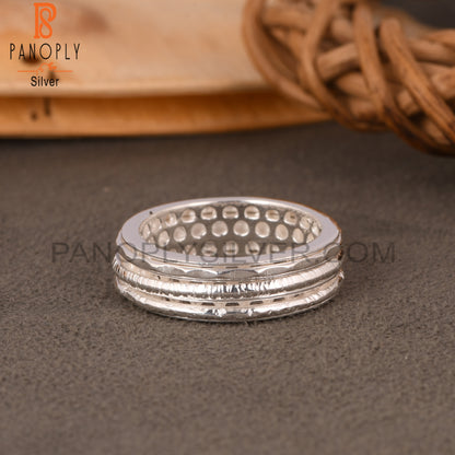 Handmade 925 Sterling Silver Triple Line Laye Plain Ring