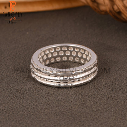 Handmade 925 Sterling Silver Triple Line Laye Plain Ring