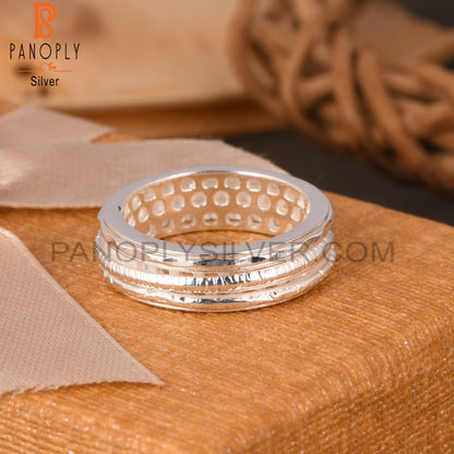 Handmade 925 Sterling Silver Triple Line Laye Plain Ring