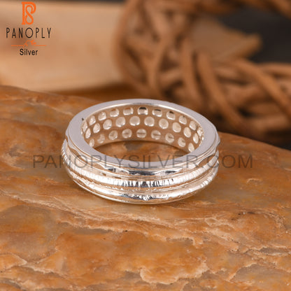 Handmade 925 Sterling Silver Triple Line Laye Plain Ring