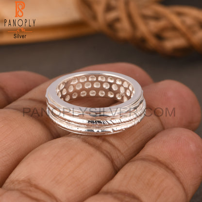 Handmade 925 Sterling Silver Triple Line Laye Plain Ring