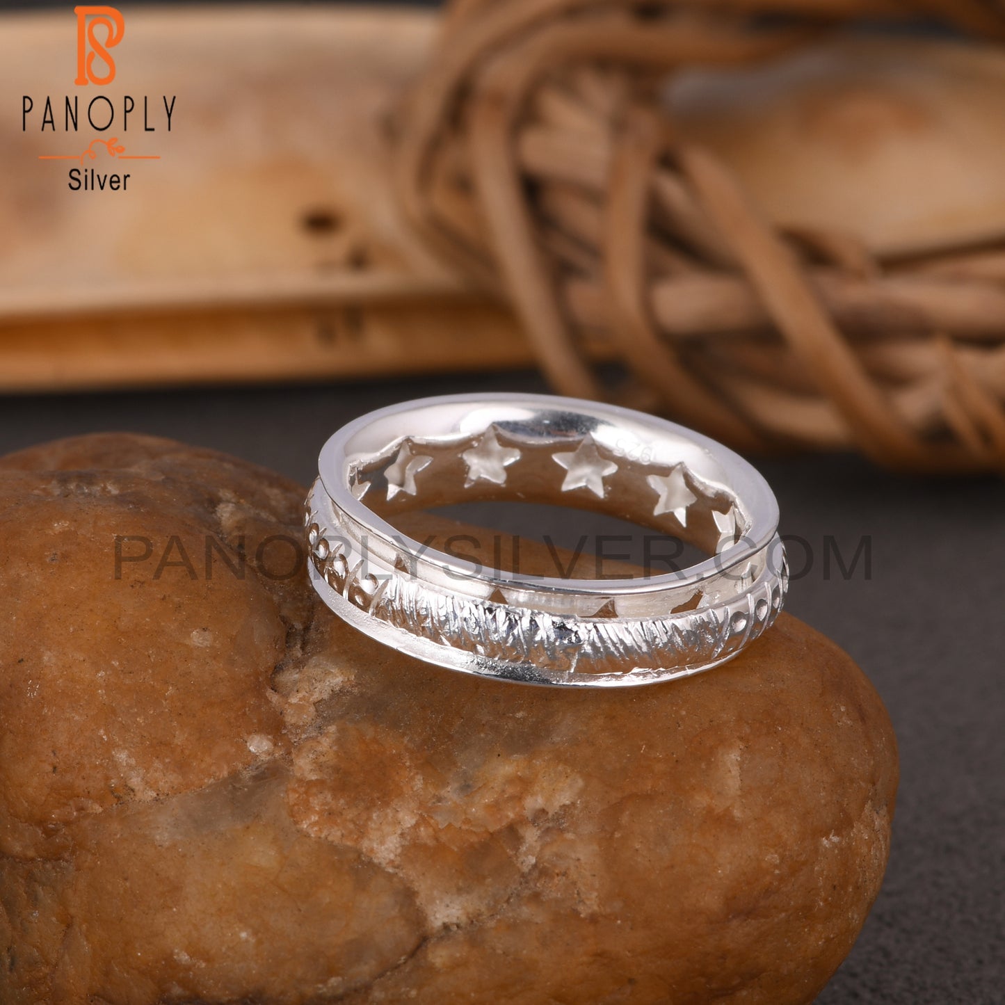 Handmade 925 Sterling Silver Spinner Texture Ring