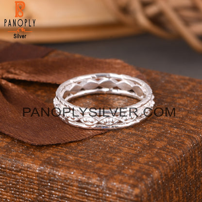 Twist & Dot Band 925 Sterling Silver Ring Band