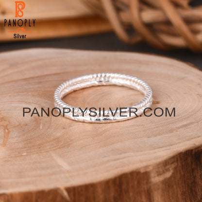 Double Bnad Twist & Texture Designer 925 Sterling Silver Ring