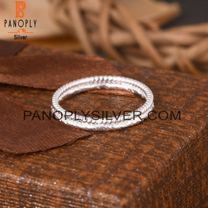 Double Bnad Twist & Texture Designer 925 Sterling Silver Ring