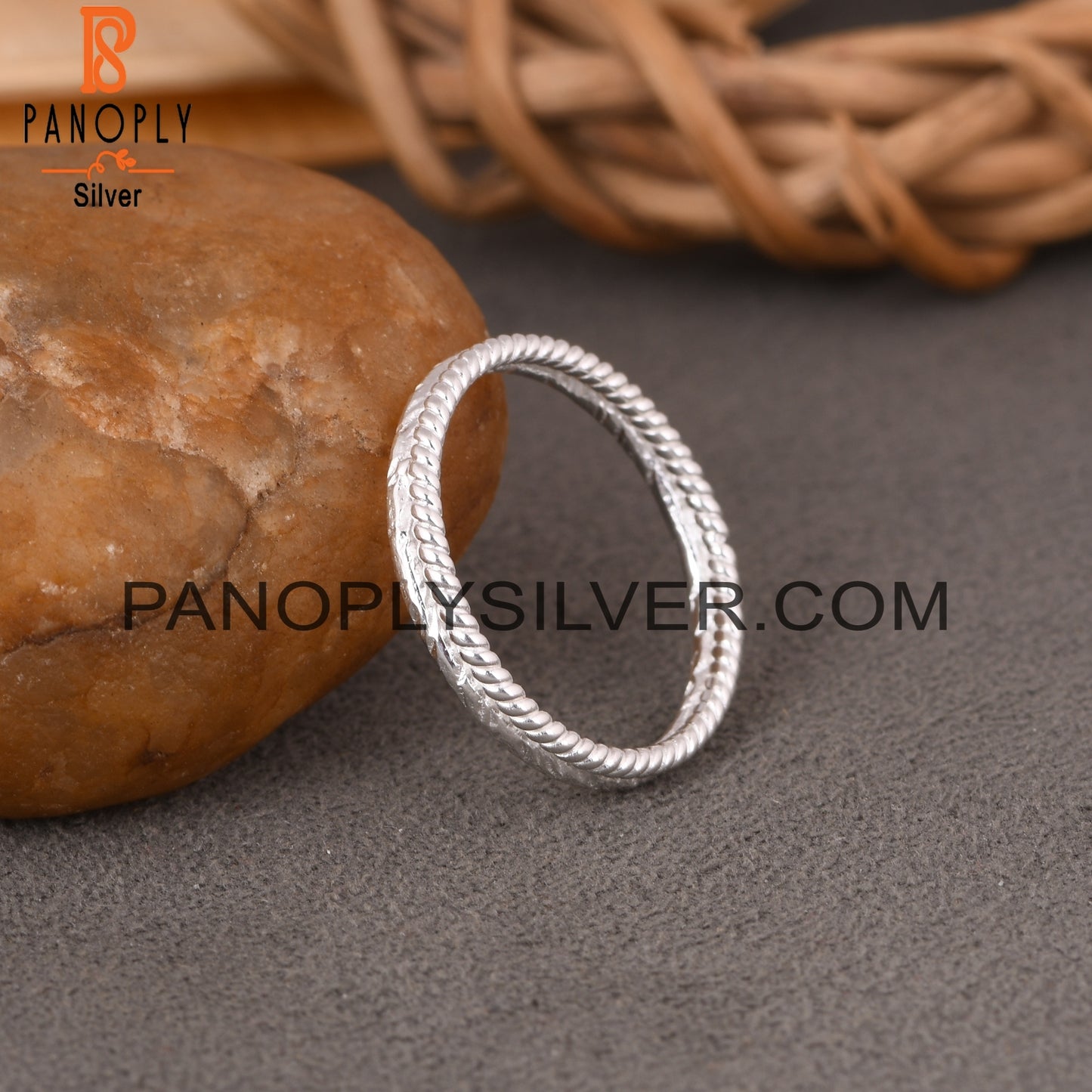 Double Bnad Twist & Texture Designer 925 Sterling Silver Ring