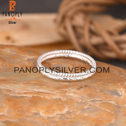 Double Bnad Twist & Texture Designer 925 Sterling Silver Ring