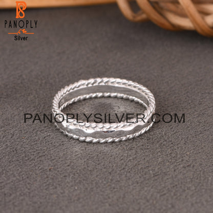 Double Rolling Band 925 Sterling Silver Ring