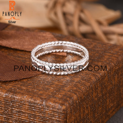 Double Rolling Band 925 Sterling Silver Ring
