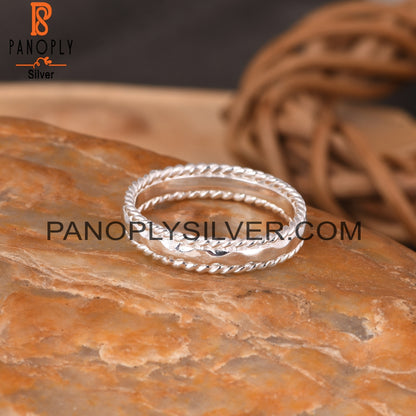 Double Rolling Band 925 Sterling Silver Ring