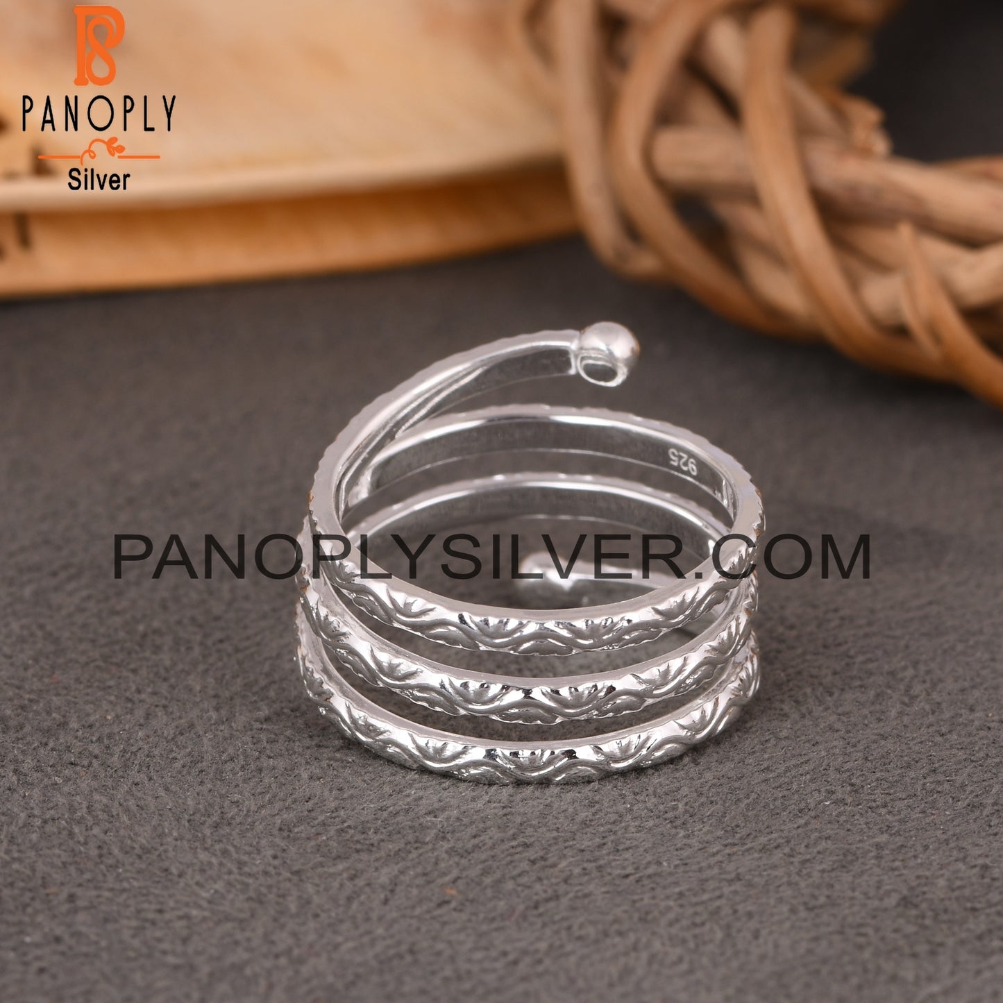 Plain 925 Sterling Silver Rolling Band Ring