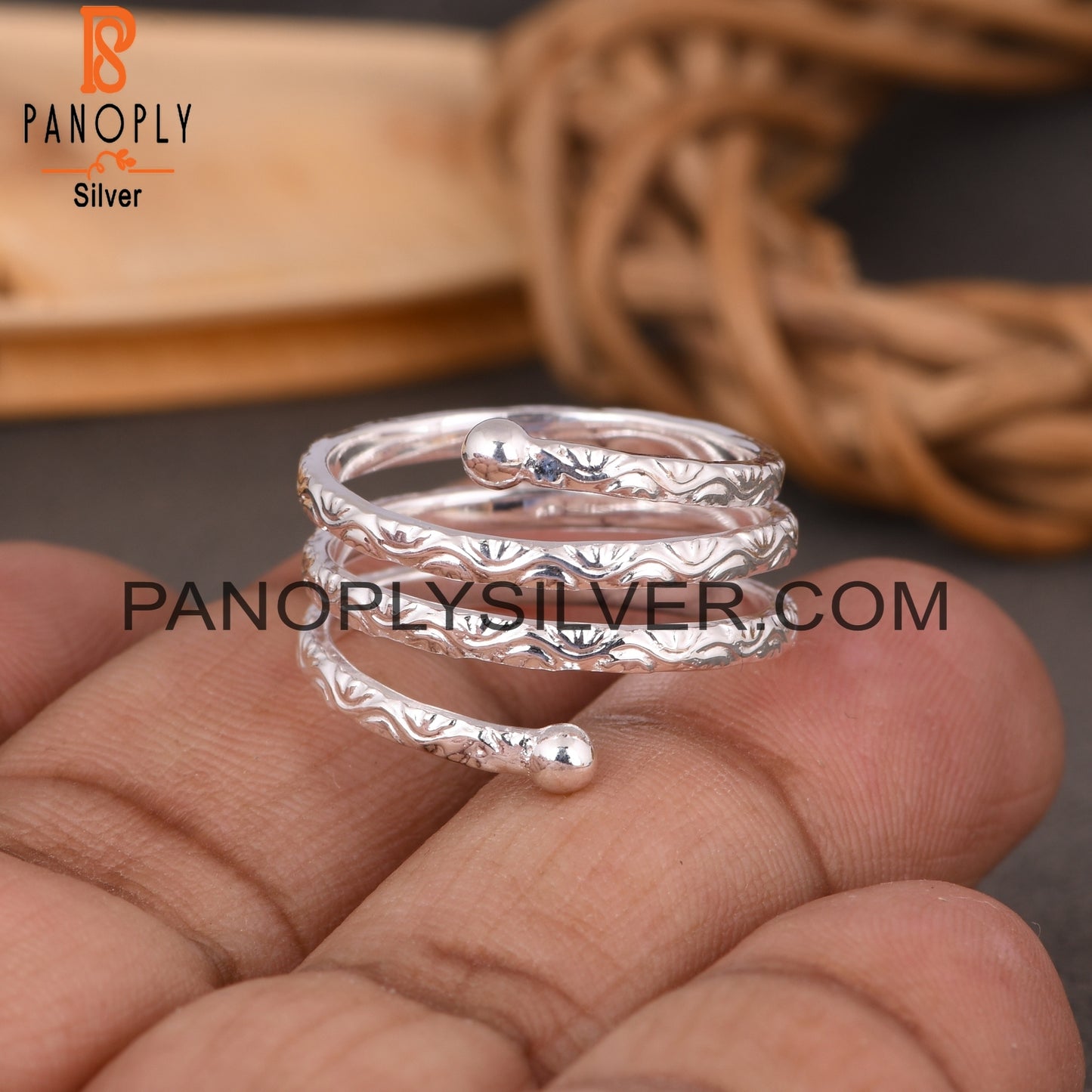 Plain 925 Sterling Silver Rolling Band Ring