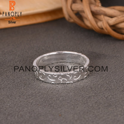 Grass Patten 925 Sterling Silver Ring