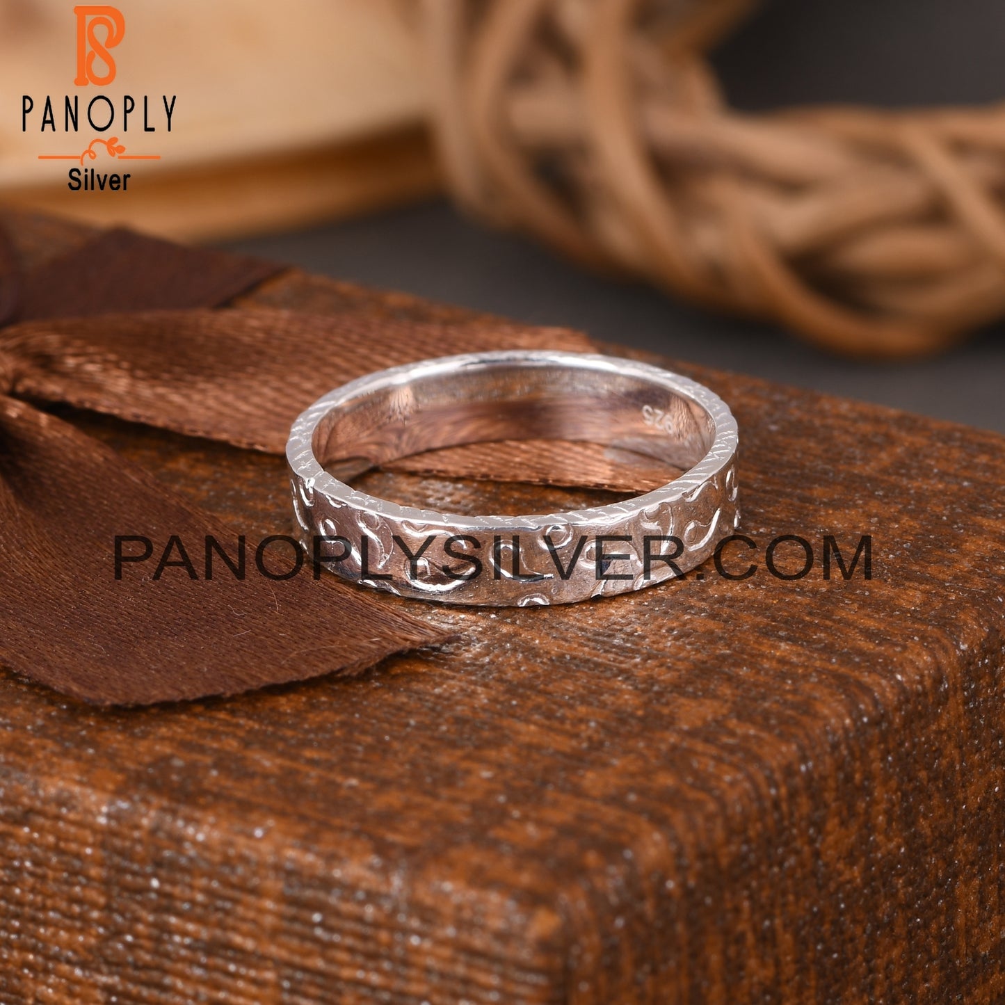 Grass Patten 925 Sterling Silver Ring