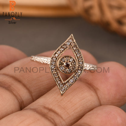 White Topaz & Garnet 925 Sterling Silver Ring