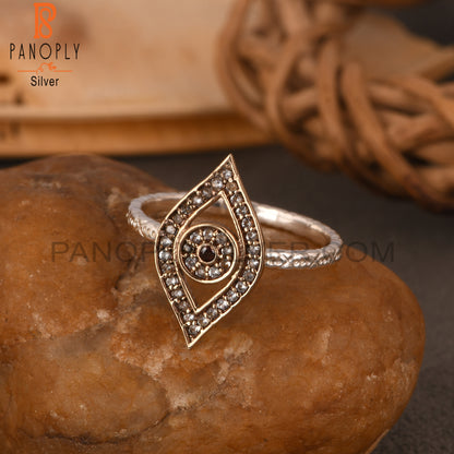 White Topaz & Garnet 925 Sterling Silver Ring