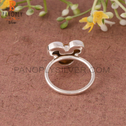 Tiger Eye Yellow Mouse 925 Sterling Silver Cat Ring
