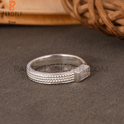 Cubic Zirconia Baguette 925 Sterling Silver Ring