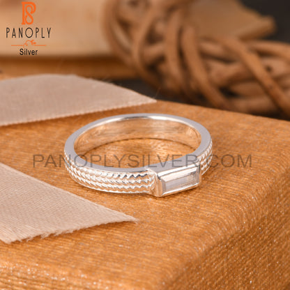 Cubic Zirconia Baguette 925 Sterling Silver Ring