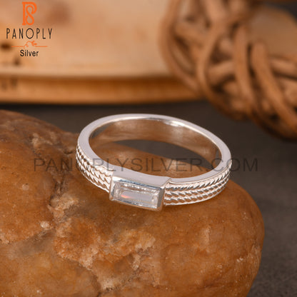 Cubic Zirconia Baguette 925 Sterling Silver Ring