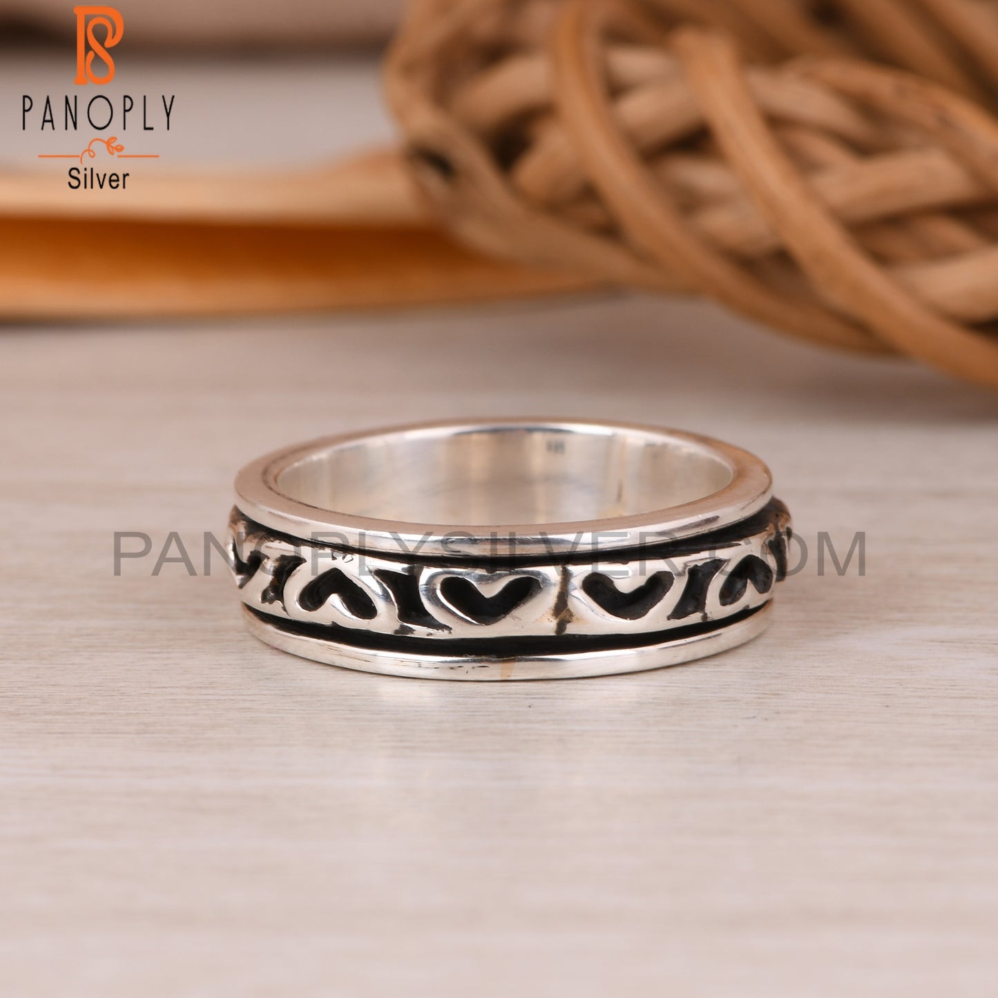 Handmade 925 Sterling Silver V Pattern Ring