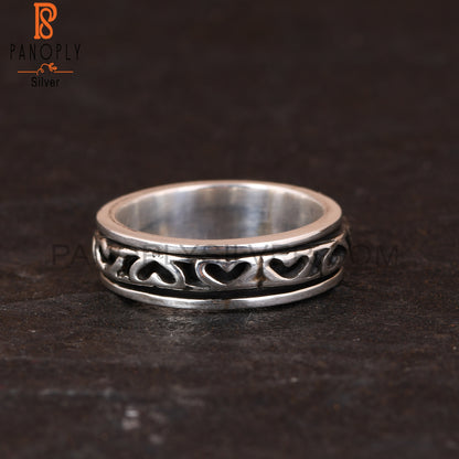 Handmade 925 Sterling Silver V Pattern Ring