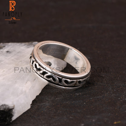 Handmade 925 Sterling Silver V Pattern Ring