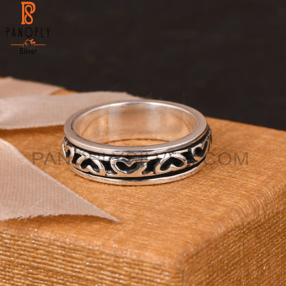 Handmade 925 Sterling Silver V Pattern Ring