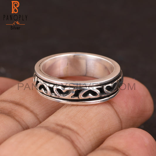 Handmade 925 Sterling Silver V Pattern Ring