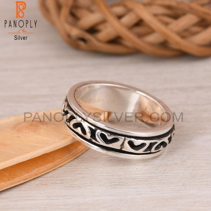 Handmade 925 Sterling Silver V Pattern Ring